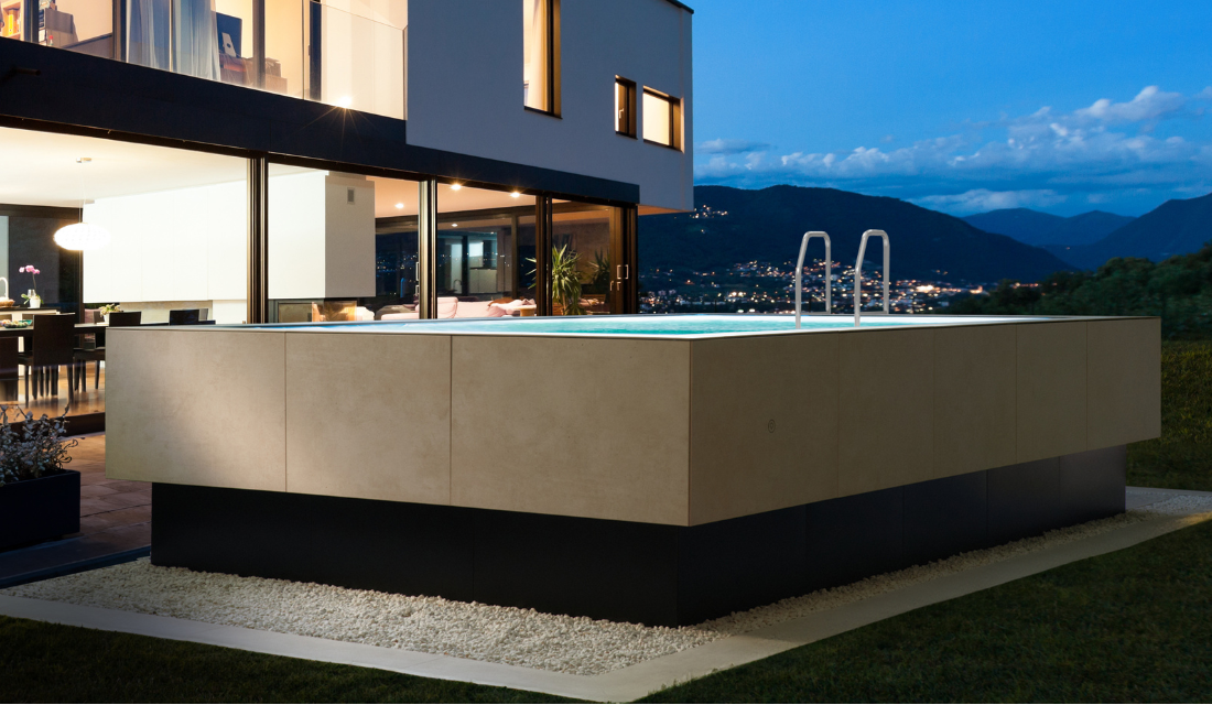 Piscina fuori terra rigida rivestimento ceramica